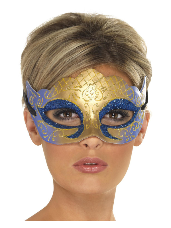 Venetian Colombina Farfalla Glitter Mask, Gold
