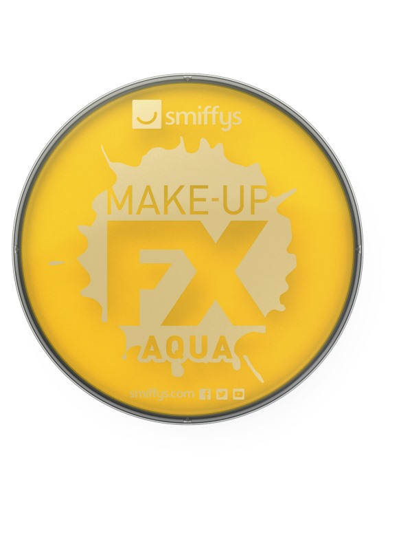 Smiffys Make-Up FX, Yellow, Aqua Face & Body Paint, 16ml, Water Based