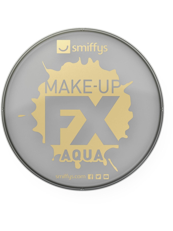 Smiffys Make-Up FX, Light Grey, Aqua Face and Body Paint, 16ml, Water Based