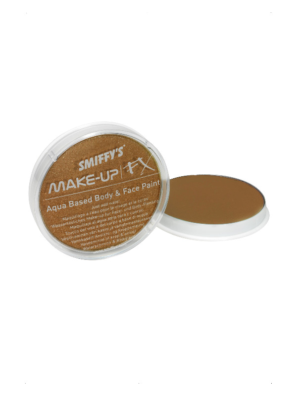 Smiffys Make-Up FX, Aqua Face and Body Paint, Bronze, 16ml, Water Based