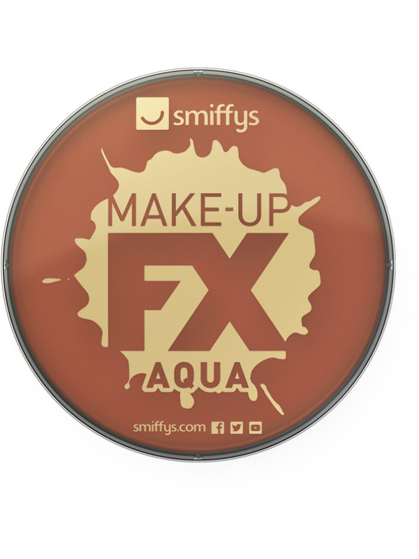Smiffys Make-Up FX, Light Brown, Aqua Face and Body Paint, 16ml, Water Based