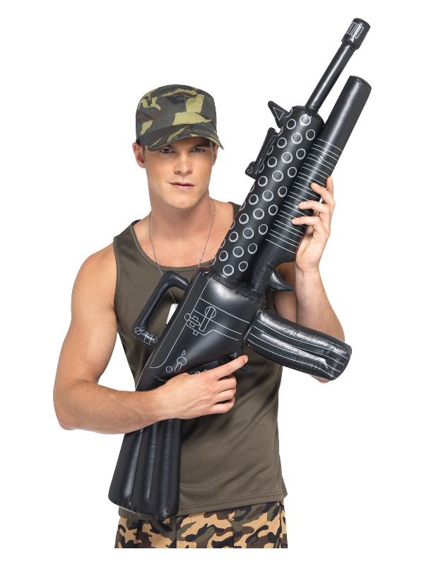 Inflatable Machine Gun, Black, 112cm