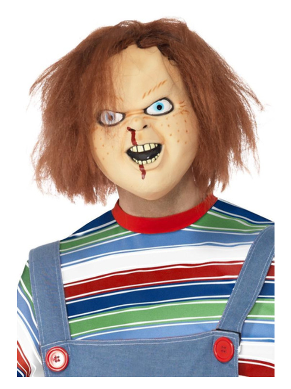 Chucky Latex Mask, Brown, Full Overhead