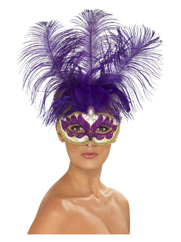Can Can Beauty Eyemask with Feather, Purple