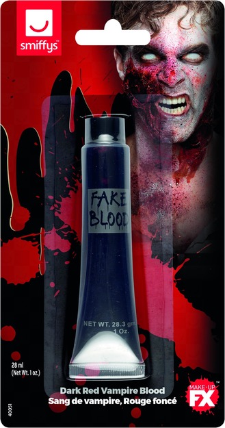 Smiffys Make-Up FX, Vampire Gel Blood, Dark Red, Tube 28ml/1 oz