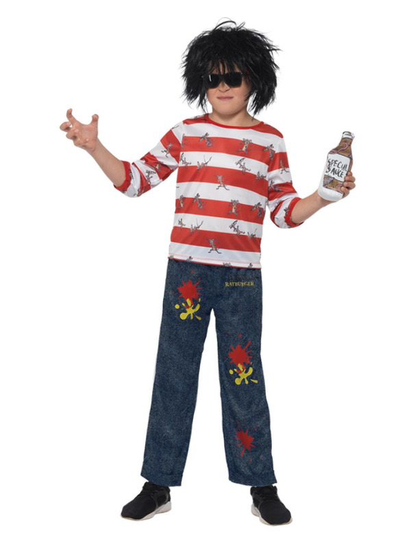 David Walliams Deluxe Ratburger Costume, Red & Whi