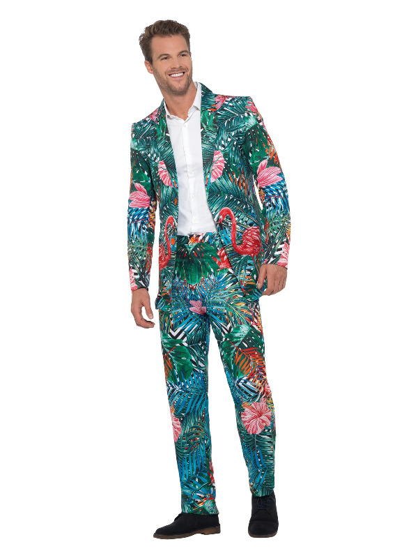 Hawaiian Tropical Flamingo Suit, Multi-Coloured