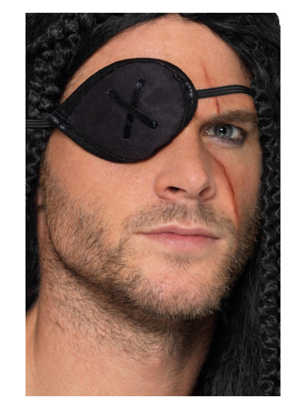 Pirate Eyepatch, Black, with PU Trim