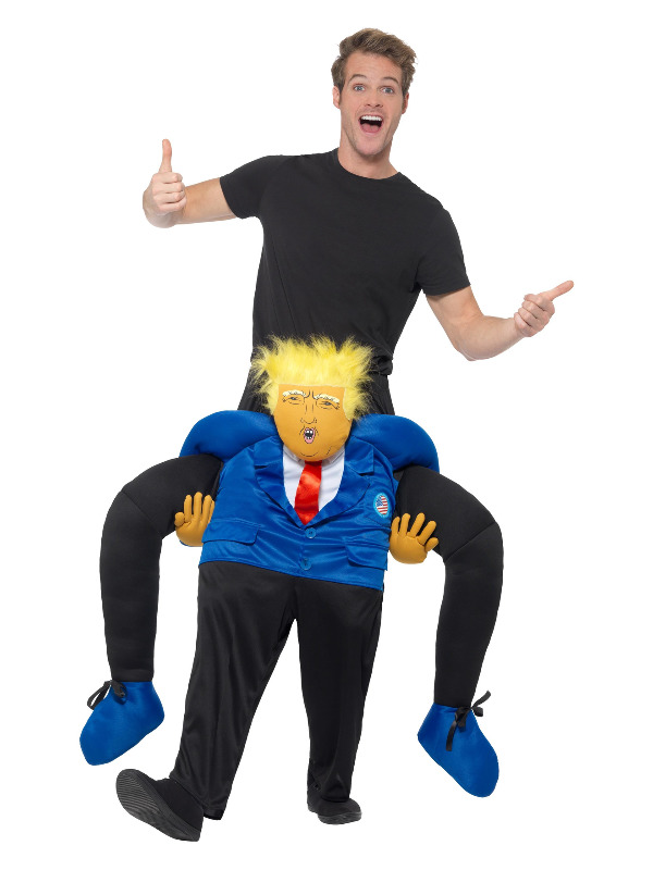 Piggyback President Costume, Black & Blue, with One Piece Suit with Mock Legs