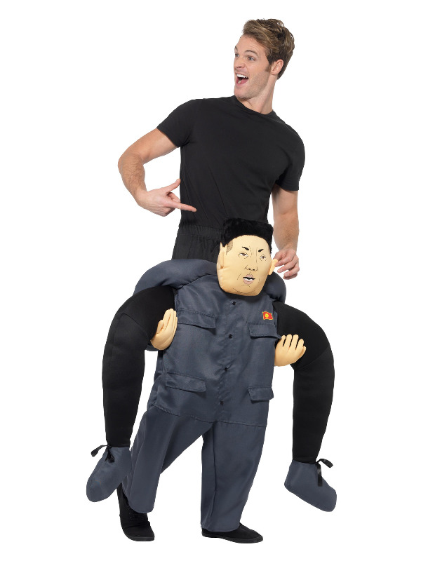 Piggyback Dictator Costume, Grey, with One Piece Suit with Mock Legs