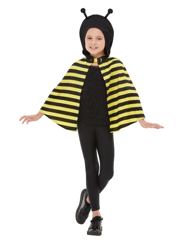 Bumblebee Hooded Cape, Black & Yellow