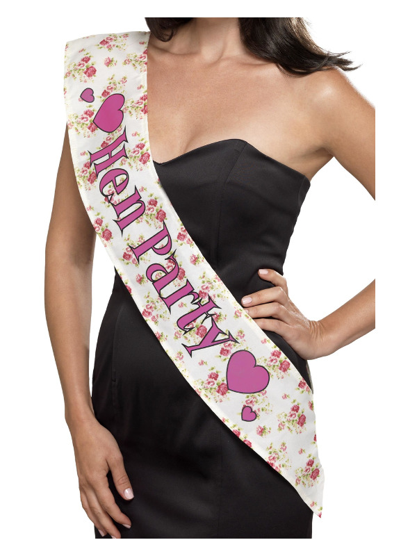 Deluxe Vintage Hen Party Sash, Pink