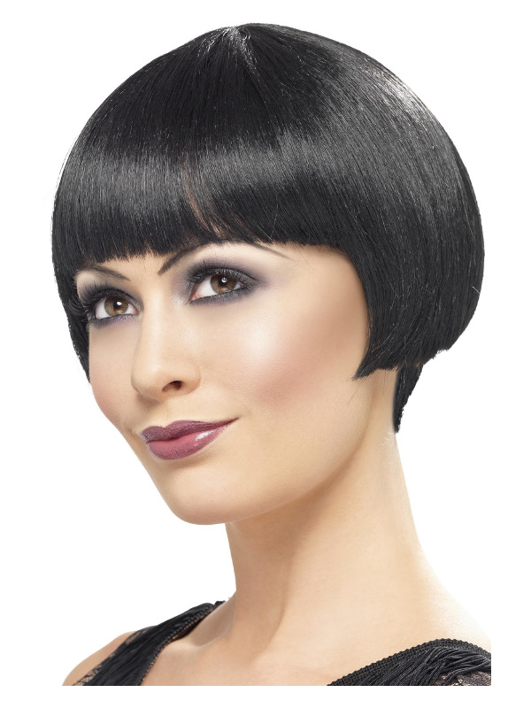 20s Flapper Bob Wig, Black, Short