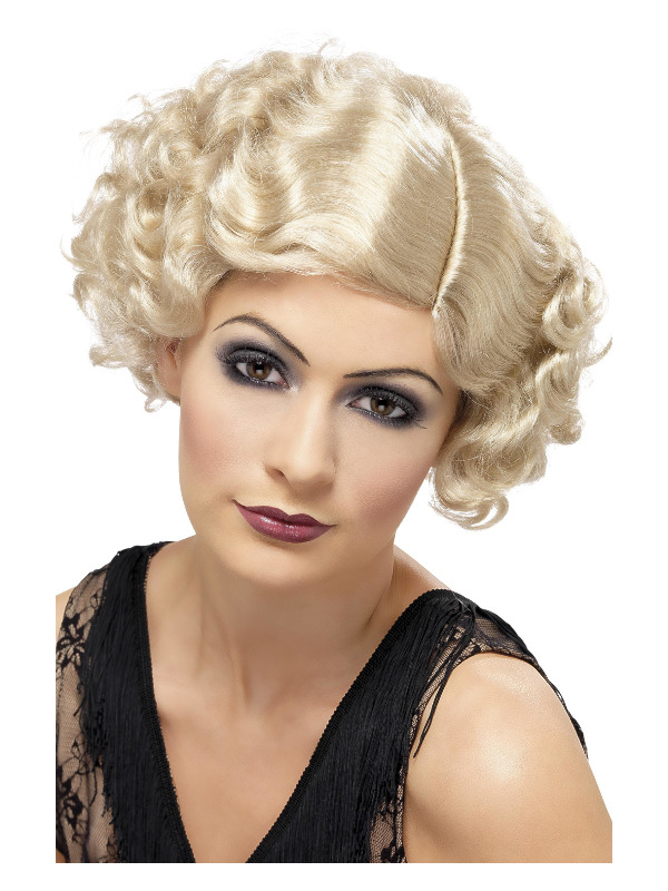 20s Flirty Flapper Wig, Blonde, Short and Wavy