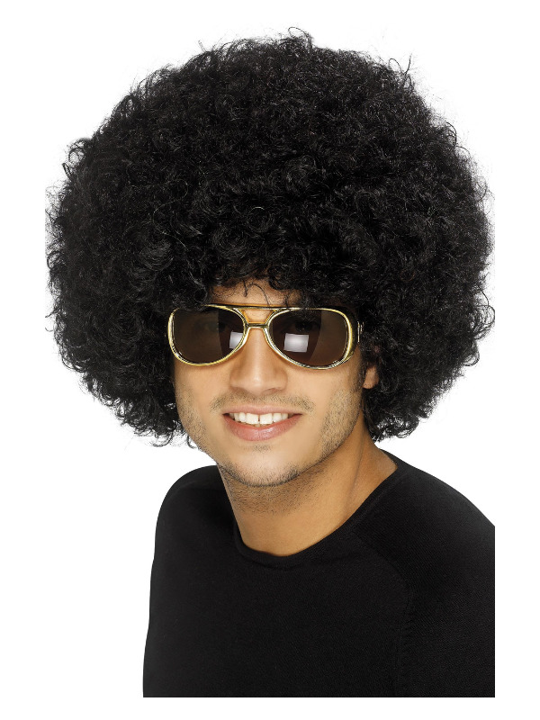 70s Funky Afro Wig, Black, 120g