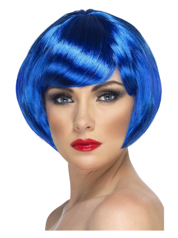 Babe Wig, Blue, Short Bob with Fringe