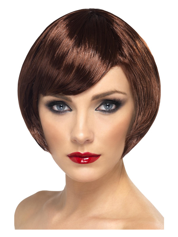 Babe Wig, Brown, Short Bob with Fringe