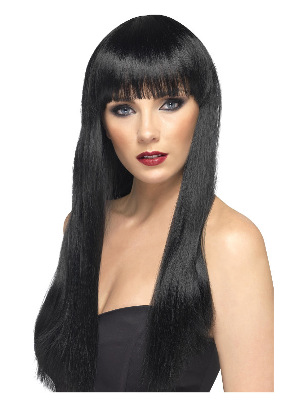 Beauty Wig, Black, Long, Straight with Fringe