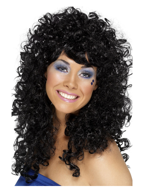 Boogie Babe Wig, Black, Long, Curly