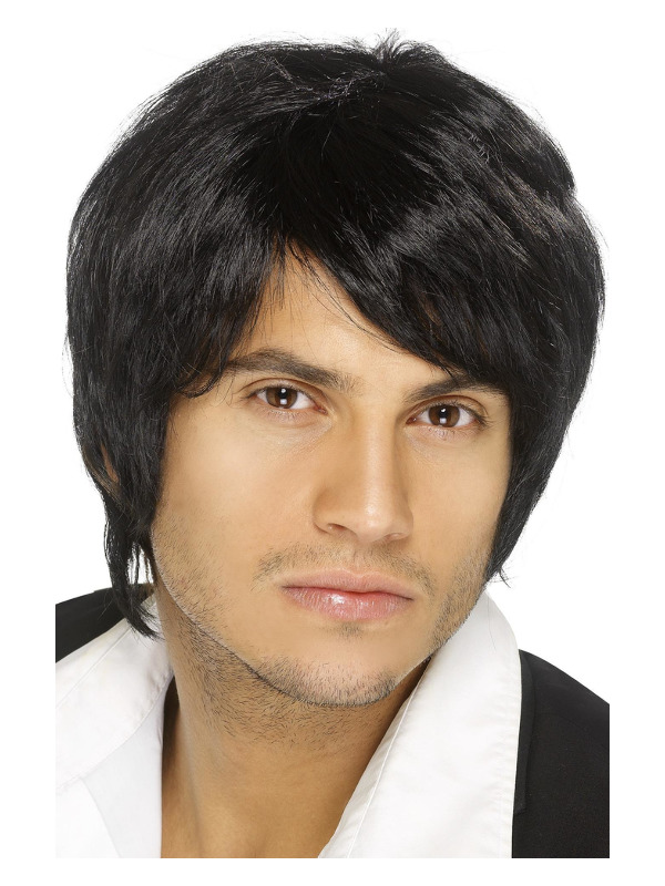 Boy Band Wig, Black, Short Style