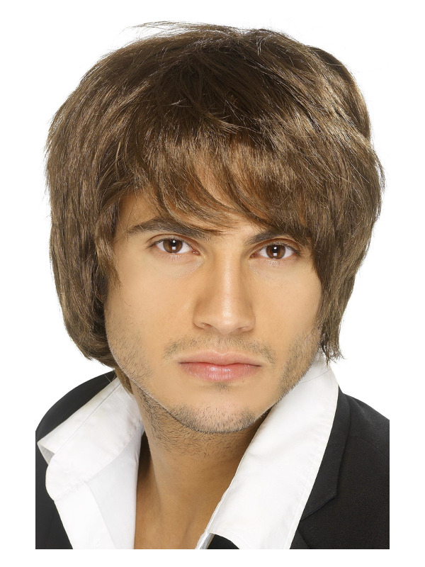 Boy Band Wig, Brown, Short Style