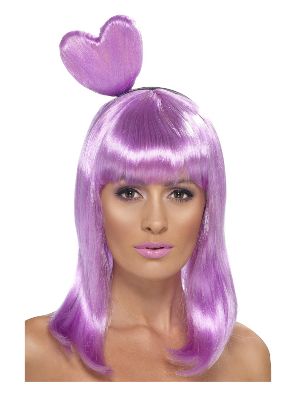 Candy Queen Wig, Lilac, with Heart Headband