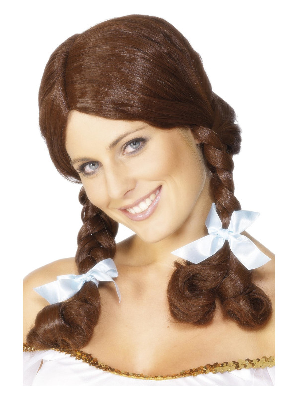 Country Girl Wig, Brown, Plaited