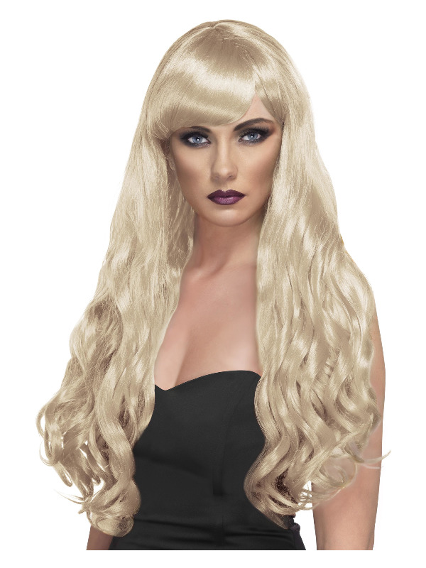 Desire Wig, Blonde, Long, Curly with Fringe