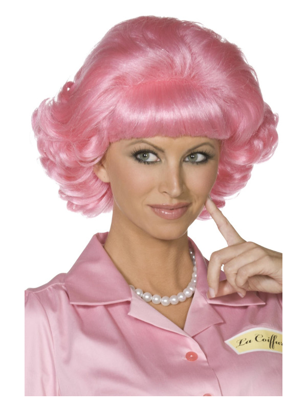 Grease Frenchy Wig, Pink, Short Curly