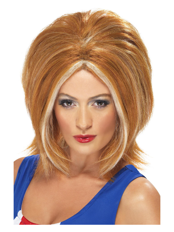 Girl Power Wig, Ginger, with Blonde Streaks