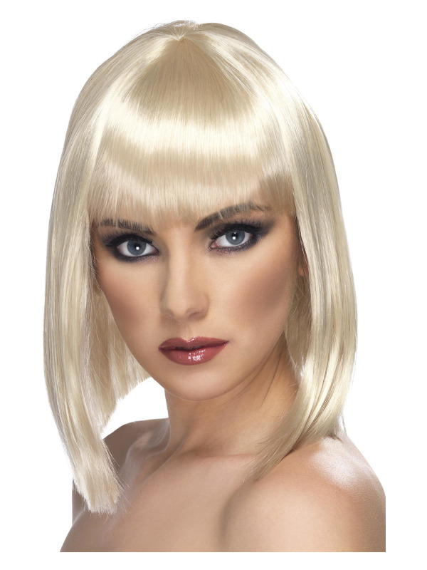 Glam Wig, Blonde, Short, Blunt with Fringe