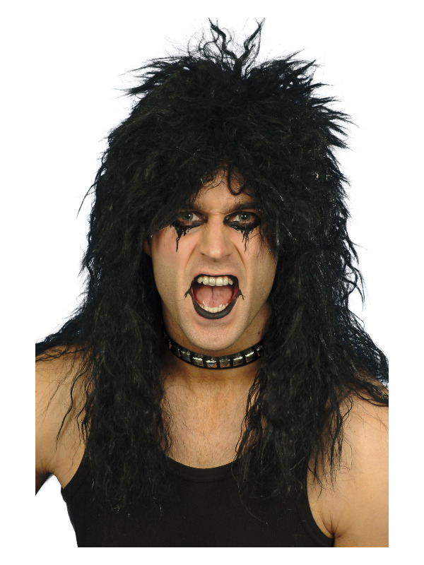 Hard Rocker Wig, Black, Long Tousled