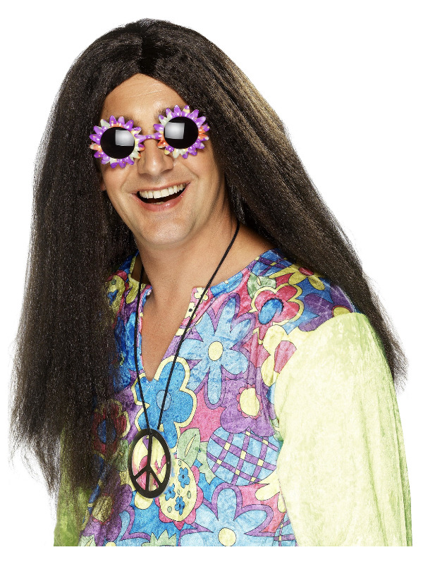 Hippy Wig, Brown, Long with Centre Parting