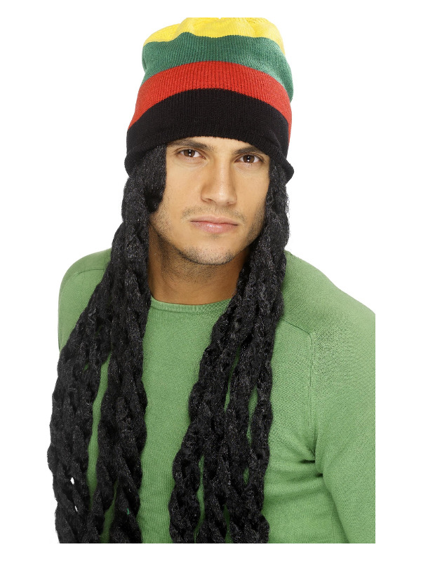 Rasta Hat, Black, with Long Deadlocks