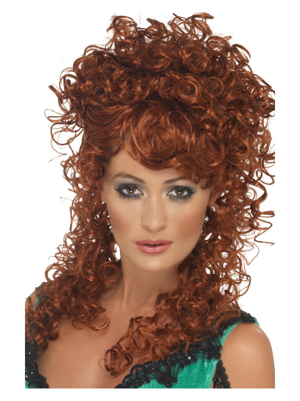 Saloon Girl Wig, Auburn, Long and Curly