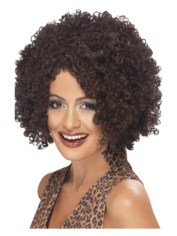 Scary Power Wig, Brown, Afro Style