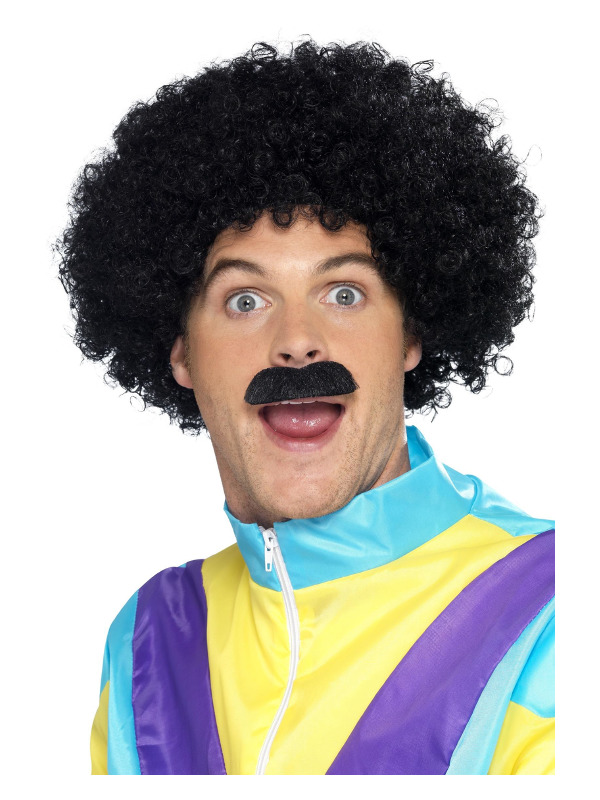 Scouser Kit, Black, with Curly Wig & Tash