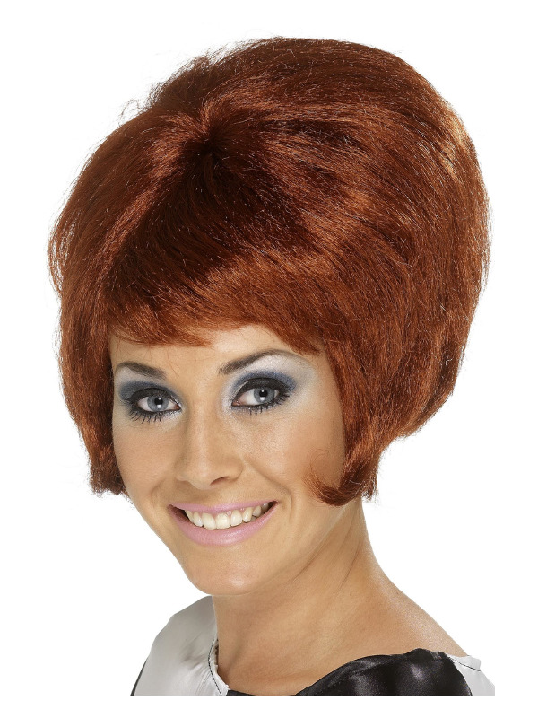 60s Beehive Wig, Auburn, Short