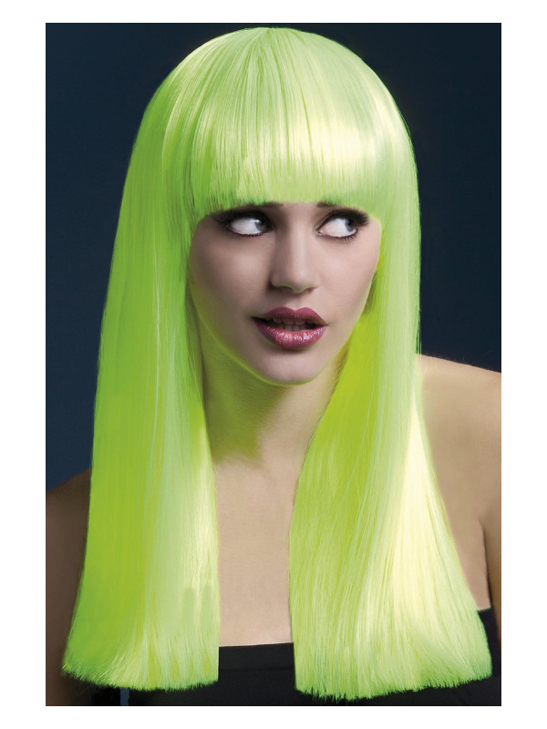 Fever Alexia Wig, Neon Yellow, Long Blunt Cut with Fringe, 48cm / 19in