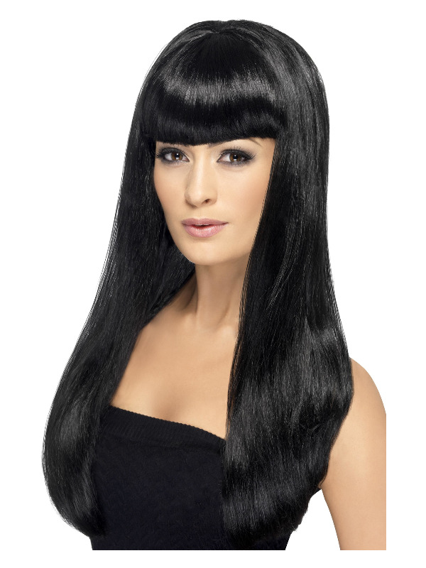 Babelicious Wig, Black, Long, Straight with Fringe