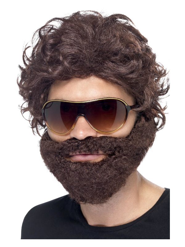 Stag Do Kit, Brown, with Wig, Beard and Sunglasses