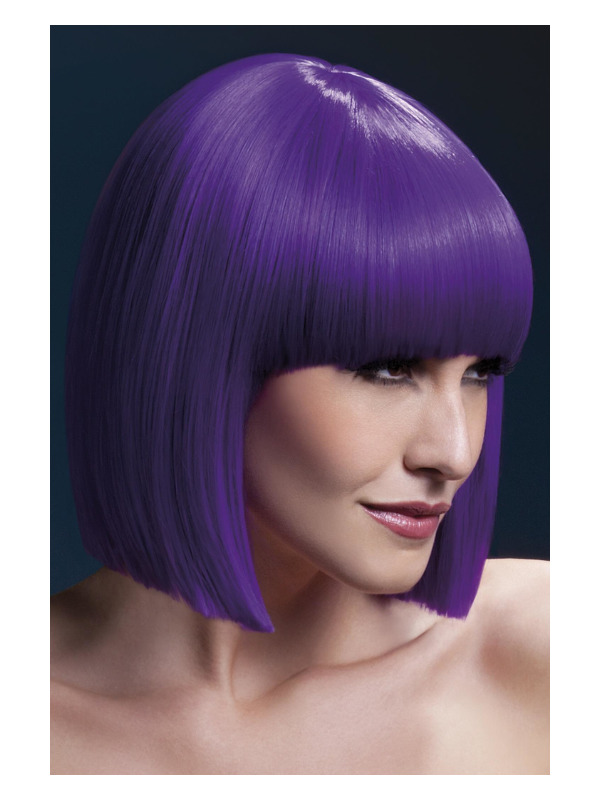 Fever Lola Wig, Purple, Blunt Cut Bob with Fringe, 30cm / 12in