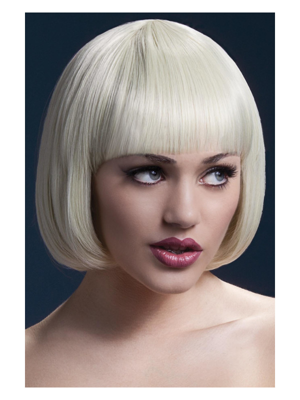 Fever Mia Wig, Blonde, Short Bob with Fringe , 25cm / 10in