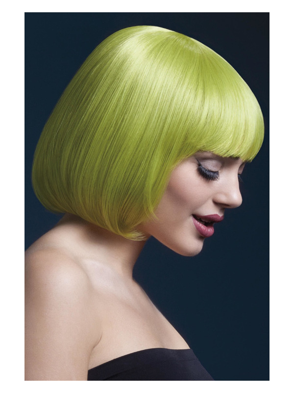 Fever Mia Wig, Pastel Green, Short Bob with Fringe, 25cm / 10in