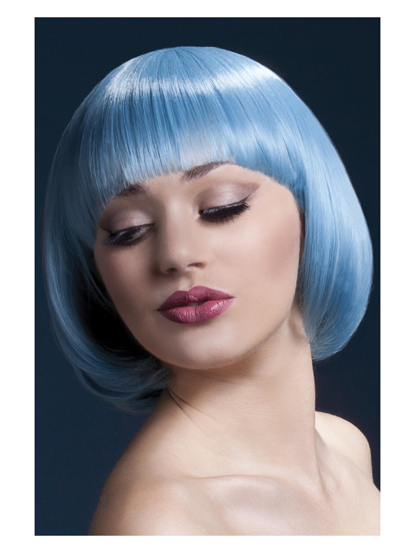 Fever Mia Wig, Pastel Blue, Short Bob with Fringe, 10inch/25cm