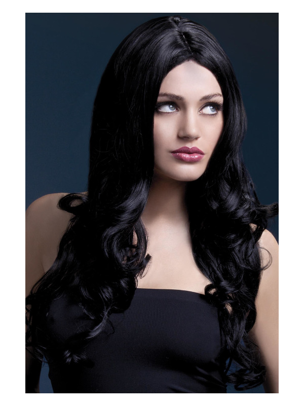 Fever Rhianne Wig, Black, Long Soft Curl with Centre Parting, 26inch/66cm