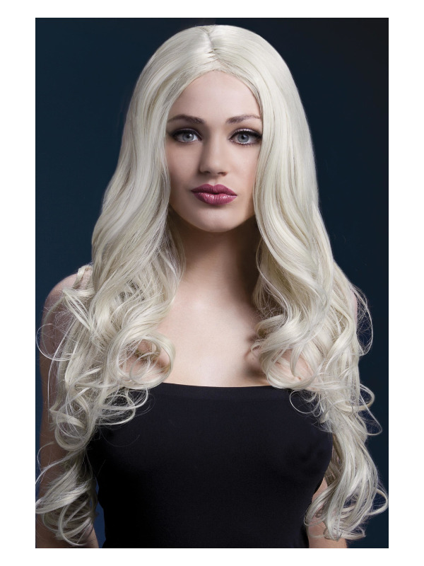 Fever Rhianne Wig, Blonde, Long Soft Curl with Centre Parting, 26inch/66cm