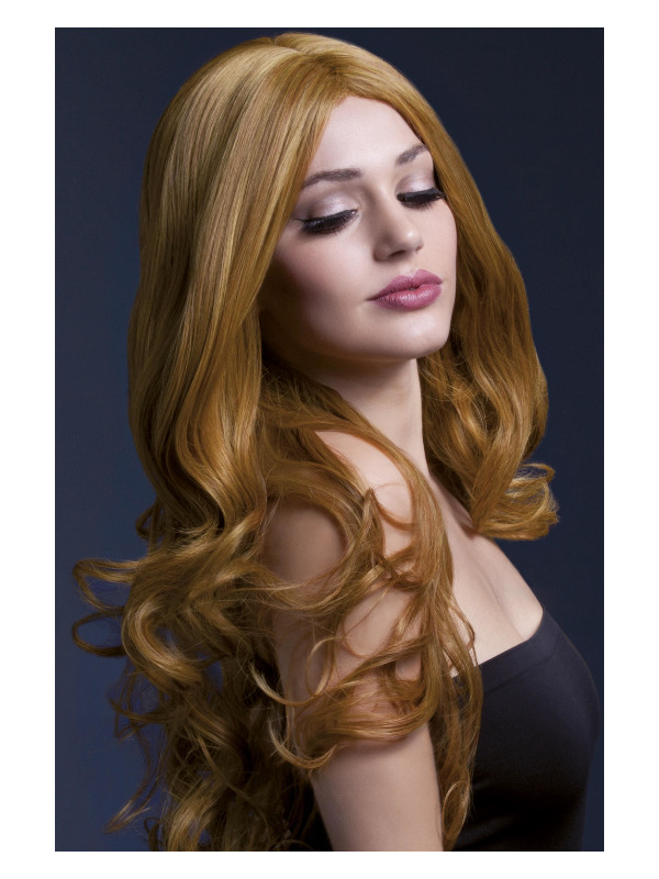 Fever Rhianne Wig, Auburn, Long Soft Curl with Centre Parting, 26inch/66cm