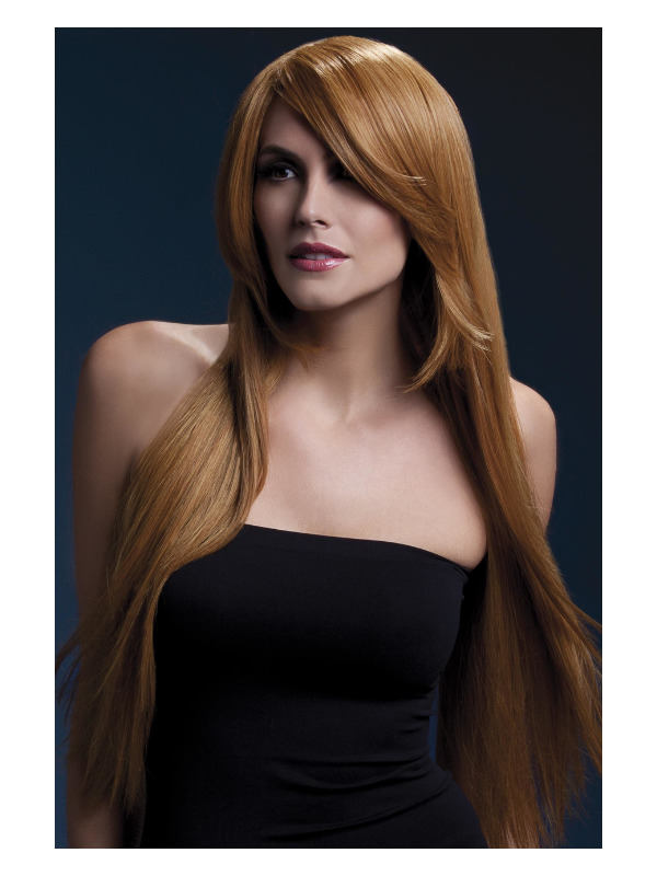 Fever Amber Wig, Auburn, Long Straight with Feathered Fringe, 71cm / 28in