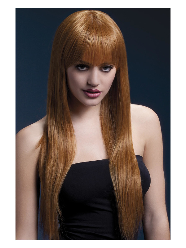 Fever Jessica Wig, Auburn, Long Straight with Fringe, 26inch/66cm